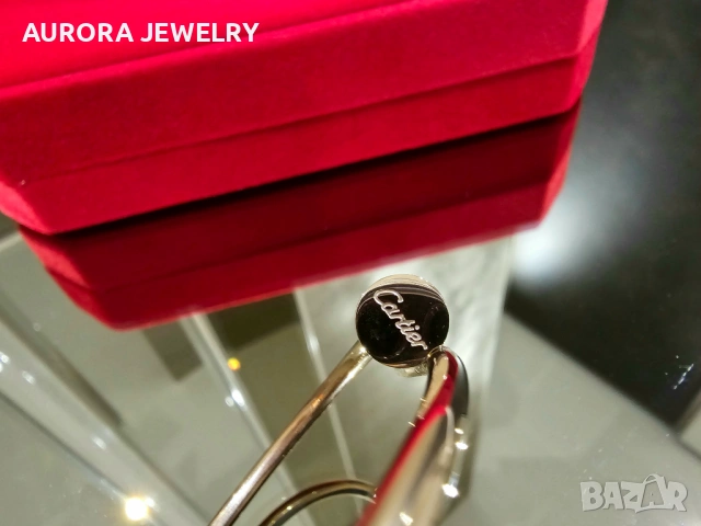 CARTIER Nail Juste un Clou Small Thin Rose Gold Diamonds Гривна Пирон, снимка 6 - Гривни - 53238730