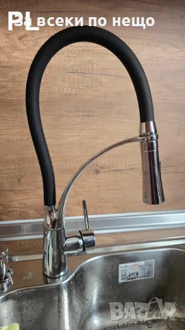 Смесител за вода Rosberg R57100AZ7, Месинг, Керамична глава верт. с покр. от хром с Черен Код P92, снимка 2 - Смесители - 49331120