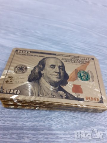 Позлатени - водоустойчиви Карти за игра на гърба с долари Gold Foil, снимка 9 - Карти за игра - 36028164