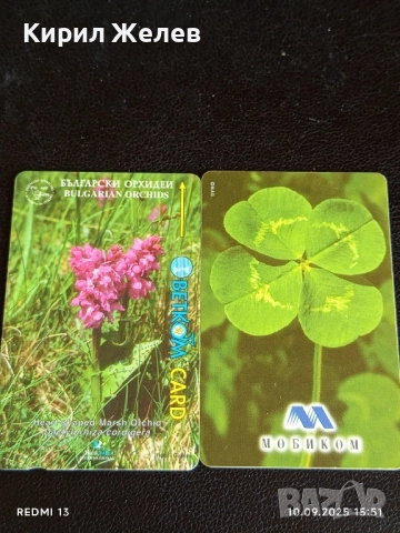 Две фонокарти БЕТКОМ, МОБИКА тема ЦВЕТЯ ОРХИДЕИ,ДЕТЕЛИНИ 31105