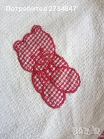 Пелена с апликация мече , снимка 2 - Пелени, памперси - 47783115