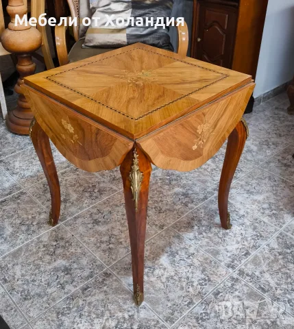 Антикварна масичка с интарзия Луи XV, снимка 10 - Маси - 56017455