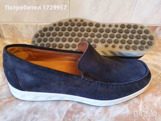 Мокасини Ecco велур-Цвят: Индиго Номер -42, снимка 8 - Мокасини - 40451149