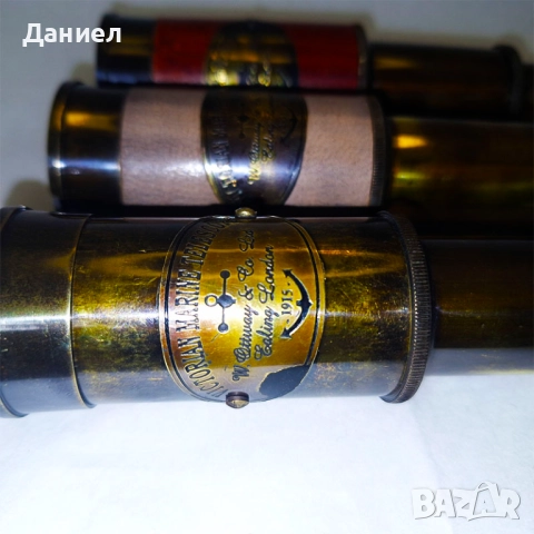 Бронзов ретро далекоглед в дървена кутия – стил „пиратски“, снимка 6 - Други - 52028999