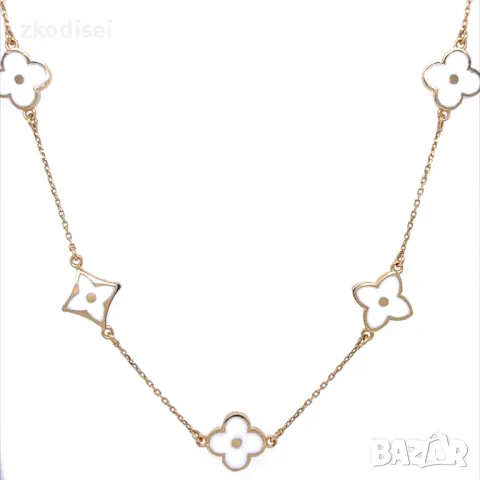 Златно колие Van Cleef 6,65гр. 44см. 14кр. проба:585 модел:26623-5, снимка 2 - Колиета, медальони, синджири - 47667497