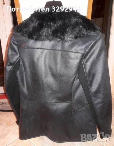Кожухче от имитация на естествена кожа, снимка 3 - Палта, манта - 42182246