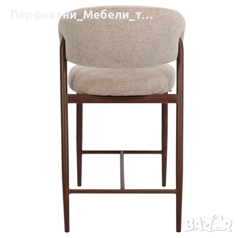 Луксозен конфортен бар стол с висок клас дамаска кафява/сива и полуподлакътници,тип кресло-бар стол, снимка 4 - Столове - 52463363