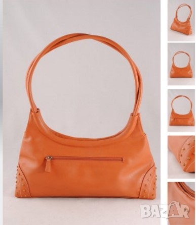 Оранжева чанта , естествена кожа, снимка 3 - Чанти - 36058253