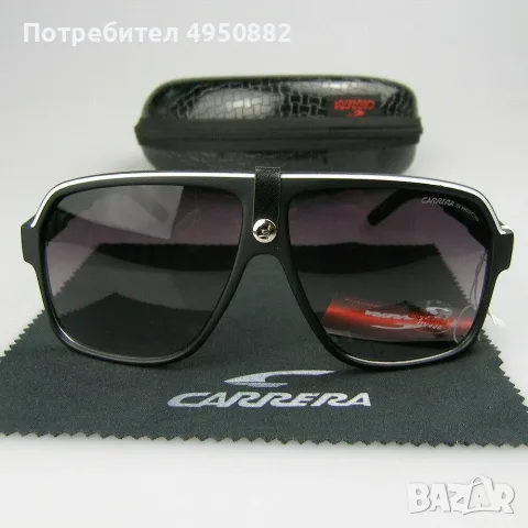 Слънчеви очила Carrera Aviator нови, черни и червени, UV400 защита, снимка 3 - Слънчеви и диоптрични очила - 56162084