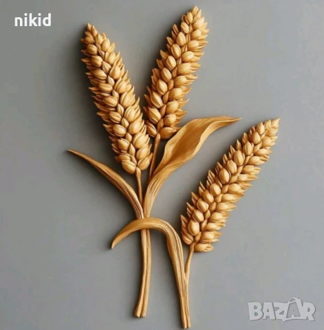 2 вида Стръкове овес жито житен клас клонки силиконов молд форма фондан шоколад декор украса, снимка 5 - Форми - 51371790