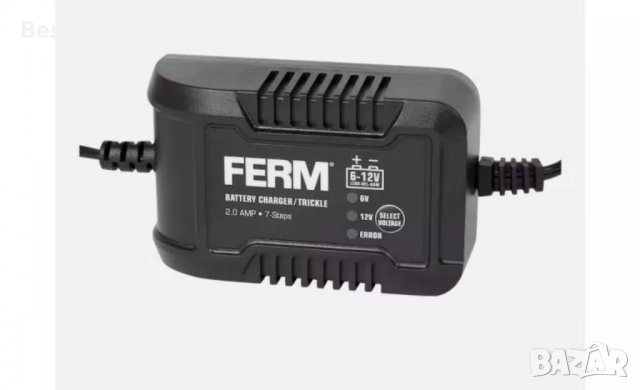 Зарядно за акумулатори FERM  6 - 12 V, снимка 3 - Аксесоари и консумативи - 39783885
