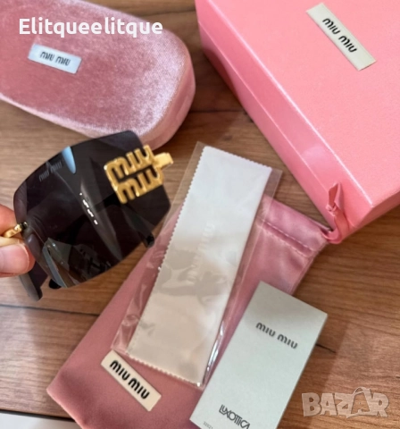 очила с черен обикновен калъф и Ув защита miu miu, снимка 2 - Слънчеви и диоптрични очила - 52349794