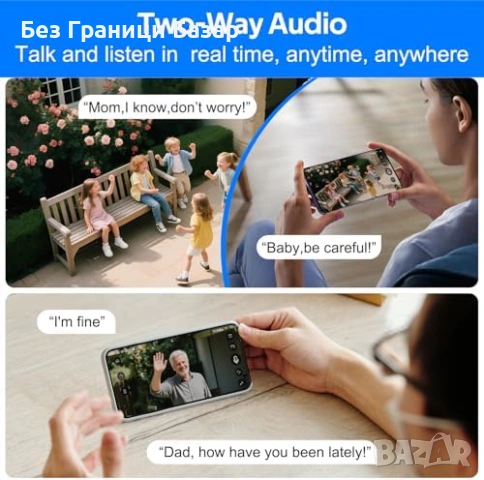 Нова Безжична соларна камера 2K, 5G/2.4G WiFi, сирена, двупосочно аудио, снимка 6 - Други - 53375470