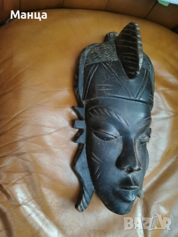 Африканска маска Бауле, снимка 3 - Антикварни и старинни предмети - 52175393