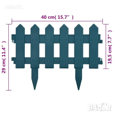 vidaXL Кантове за тревни площи, 25 бр, зелени, 10 м, PP, снимка 8 - Огради и мрежи - 56147666