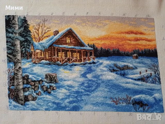 Гоблен " Запустялата воденица" и "Зимен залез", снимка 2 - Гоблени - 55922693