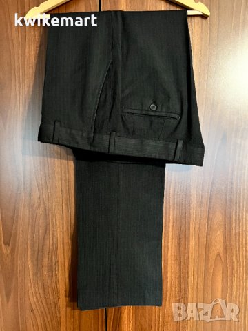 Мъжки панталон с ръб от фина вълна, черен, официален, снимка 1 - Панталони - 34800555