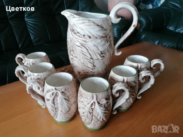 Кана и шест чаши за вино, снимка 3 - Сервизи - 49618638