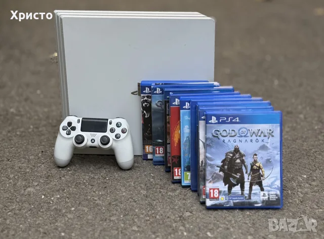 Конзол Sony PlayStation 4 Pro 1TB, CUH-7116B + DualShock + 9 игри