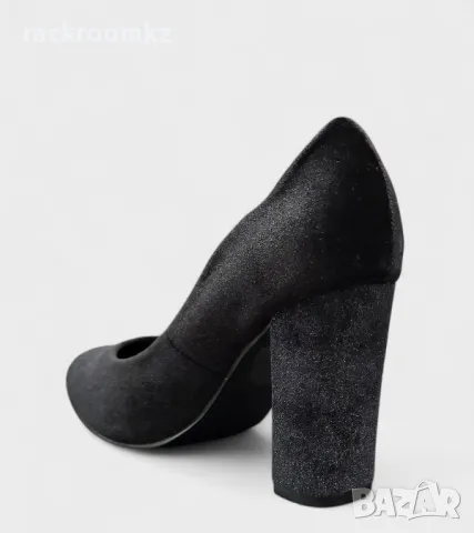 ПРОМОЦИЯ! -20% Дамски елегантни обувки на ток 9см в черно сатенирано покритие – 17007-1 BLACK, снимка 2 - Дамски обувки на ток - 50109835