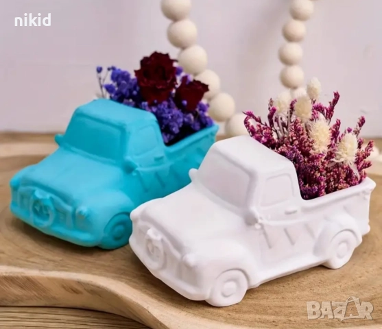 3D Огромен камион силиконов молд форма фондан шоколад гипс свещ кашпа саксия декор, снимка 3 - Форми - 52530379