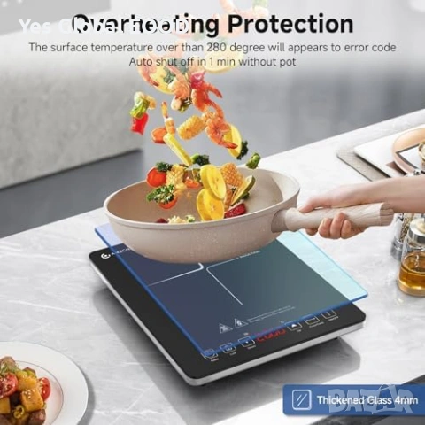 AMZCHEF Индукционен котлон 2000W 20 нива, снимка 9 - Котлони - 53735713