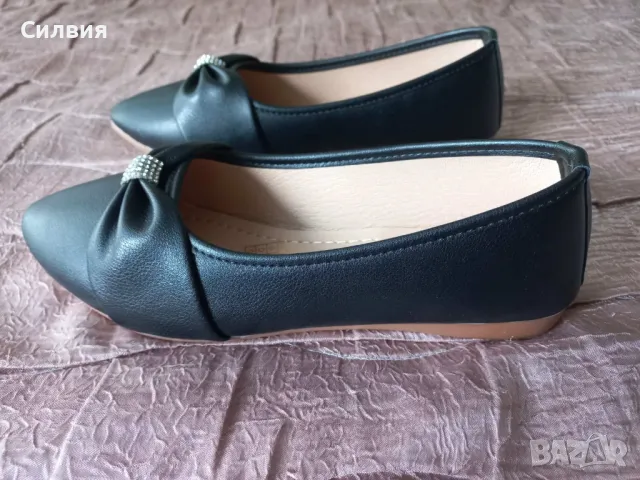 Нови дамски ежедневни обувки черни, 39 номер, изкуствена кожа, снимка 2 - Дамски ежедневни обувки - 50336240