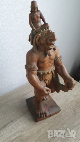 Стара дървена фигура на Трол, снимка 6 - Антикварни и старинни предмети - 53242954