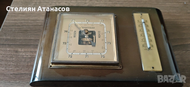 Стар немски Термометър Барометър, снимка 2 - Колекции - 53572320