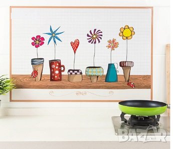 стикер лепенка за стена прозорец кухня цветя в саксии и вази с пеперуди самозалепващ, снимка 2 - Декорация за дома - 14624386