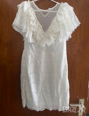 ЛИКВИДАЦИЯ! Луксозна бяла дантелена рокля коктейлна официална сватба кръщене , снимка 8 - Рокли - 34667533
