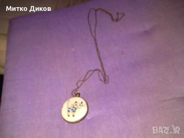 Медальон верижка котка 