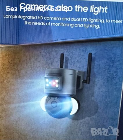 Нова Външна охранителна камера с прожектор, нощно виждане, WiFi за наблюдение дом, снимка 2 - IP камери - 44272238