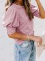 Едноцветна дамска блуза с буф ръкав, 6цвята - 023, снимка 9