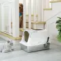 PawHut Котешка тоалетна с капак, лъжичка, снимка 3