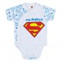 Памучно бебешко боди My daddy is Superman, За момче,  0 - 3 месеца, Бяло, снимка 1