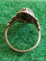 Винтидж сребърен пръстен богато орнаментиран с флорален мотив камък АХАТ ювелирна изработка 52660, снимка 7