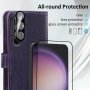 Калъф MONASAY Wallet за Samsung Galaxy S24 5G 6,2 инча, лилав, снимка 4