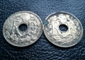 Стара монета 25 сантима 1938 г. и 1939 г. Франция - красиви !, снимка 9