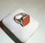 Старинен сребърен пръстен с естествен камък, снимка 7