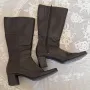 Дамски дълги ботуши с ток, снимка 1