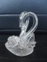 № 5740 стара стъклена фигура - лебеди   - размер 12 / 10 / 10 см , снимка 2