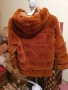 Кафяво пухено палто Л размер , снимка 2