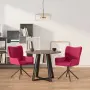 vidaXL Въртящи трапезни столове, 2 бр, виненочервени, кадифе, снимка 2
