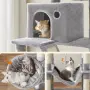 Драскалка за котки Light Gray 206 см – XXL катерушка с 2 къщички, хамак и площадки, снимка 4