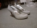 Нови!Сребристи лъскави токчета 38 номер, снимка 3
