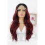 Дълга червена чуплива лейс фронт перука Лорета, снимка 1