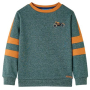 Детски суитшърт, тъмнозелен меланж, 104（SKU:12665, снимка 1 - Детски пуловери и жилетки - 44697641