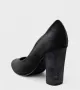 ПРОМОЦИЯ! -20% Дамски елегантни обувки на ток 9см в черно сатенирано покритие – 17007-1 BLACK, снимка 2