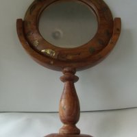 № 7044 старо настолно дървено огледало - HAND MADE, снимка 5 - Други ценни предмети - 41324669
